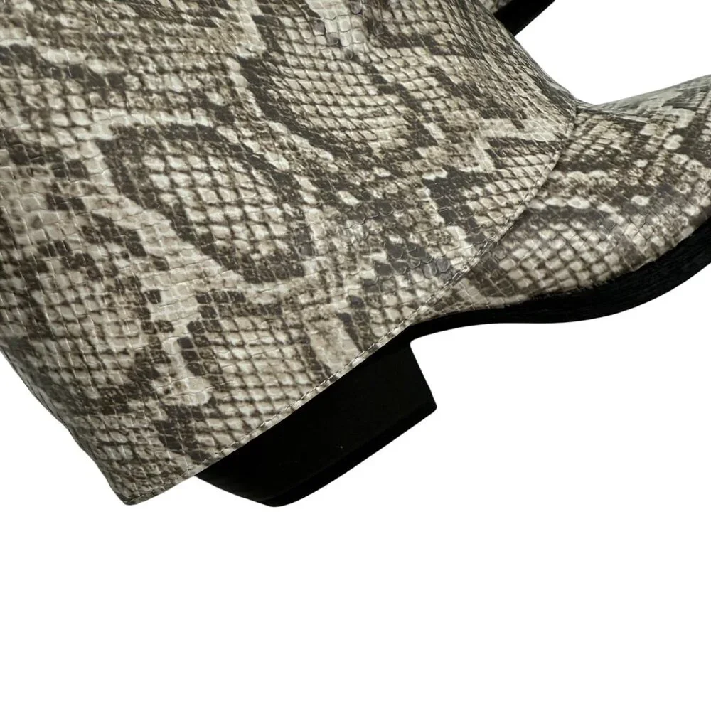 SIZE 7.5 ZODIAC Women's Black White Snake Print Western Ankle Cowgirl Boot - Picture 7 of 12
